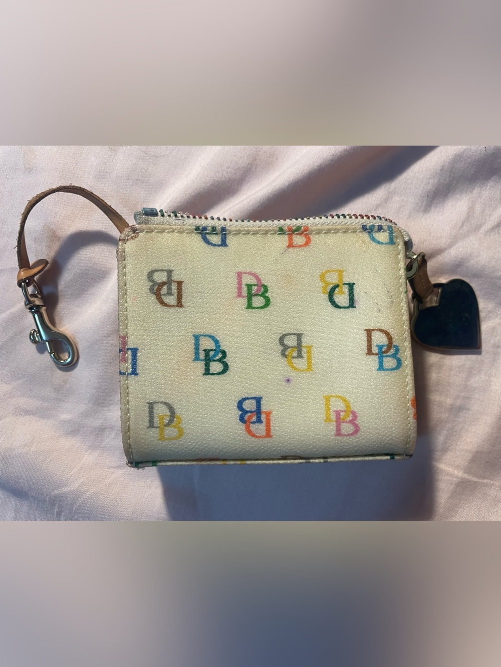 Dooney & Bourke monogram vintage 90’s y2k wallet with charm